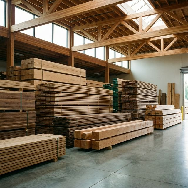 Finished wooden boards and beams